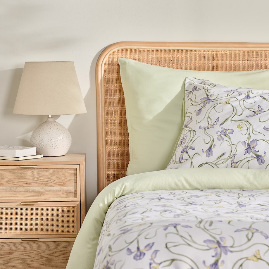 Pościel z bawełny satynowej Irisoni 200x220 cm z motywem kwiatowym