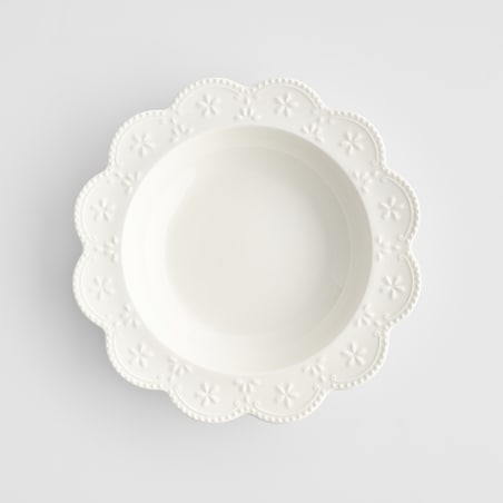 Talerz Głęboki Lace z motywem kwiatowym