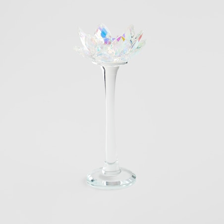 Świecznik Cristal shine stand z motywem kwiatowym