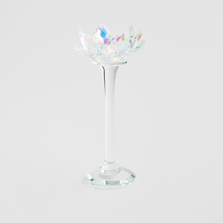 Świecznik Cristal shine stand z motywem kwiatowym