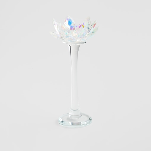 Świecznik Cristal shine stand z motywem kwiatowym