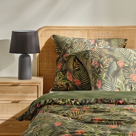 Pościel z bawełny satynowej Tropini 200x220 cm z motywem tropikalnym