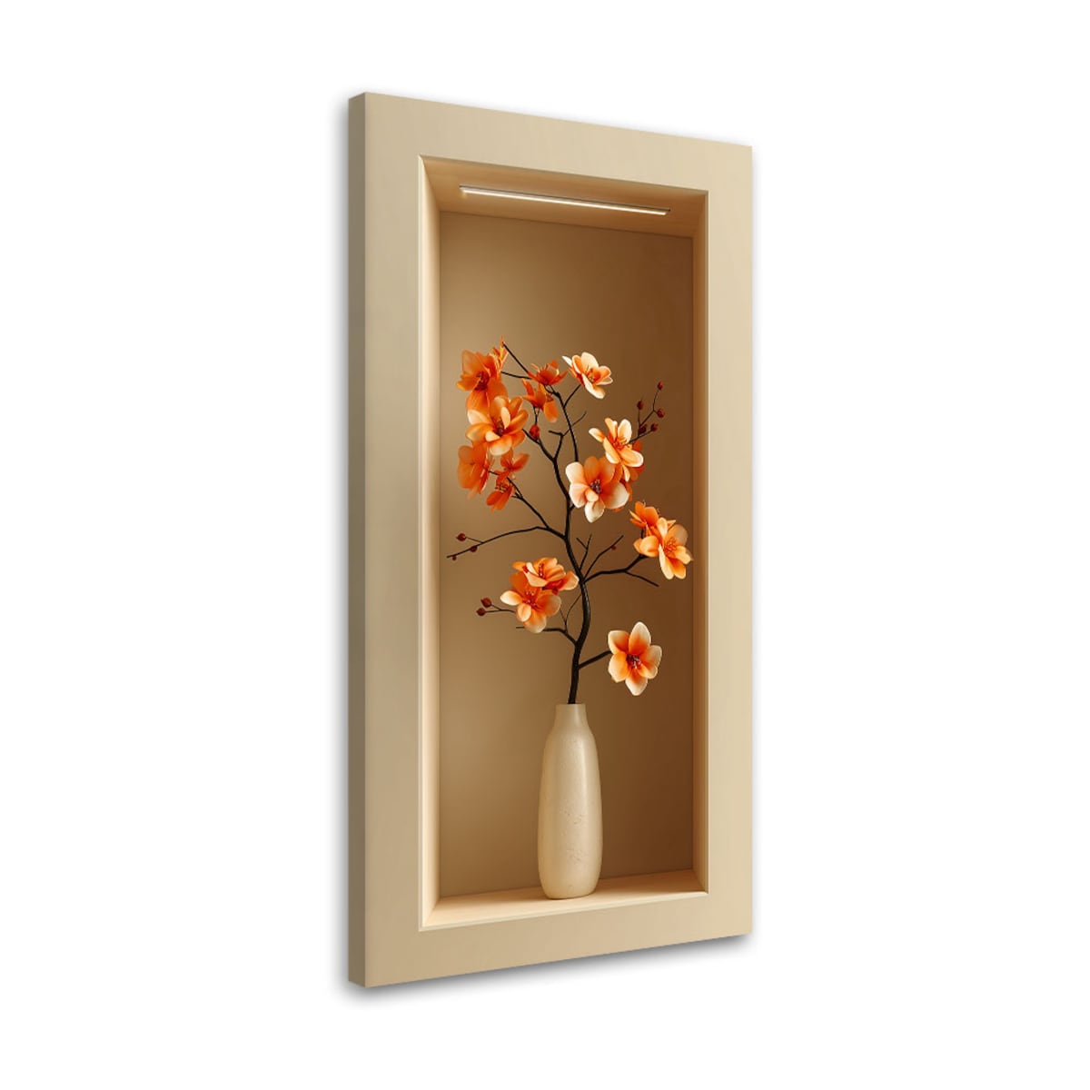 Obraz nowoczesny do salonu sypialni, Kwiaty rośłiny w wazonie we wnęce 40x80
