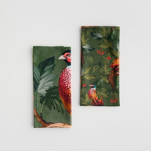 Komplet Ścierek Bazanti 45x65 cm z motywem zwierząt leśnych