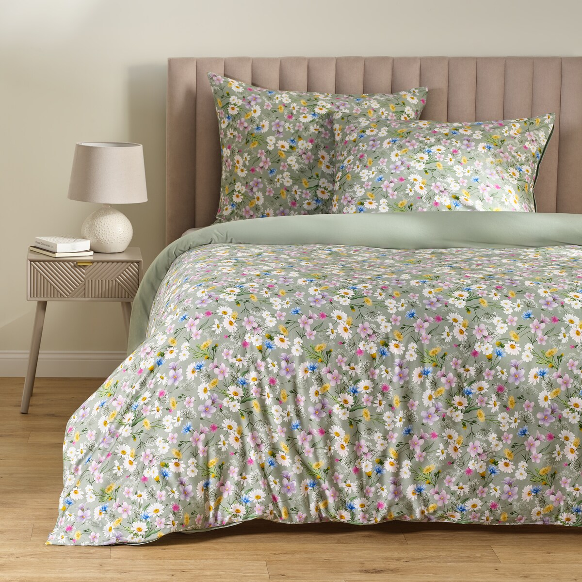 Pościel z bawełny satynowej Melow 200x220 cm z motywem kwiatowym