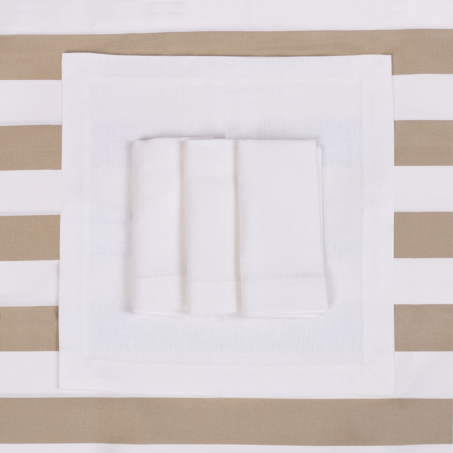 Lniane serwetki Classic Bianco Neve – 40 × 40 cm – komplet 6 szt.