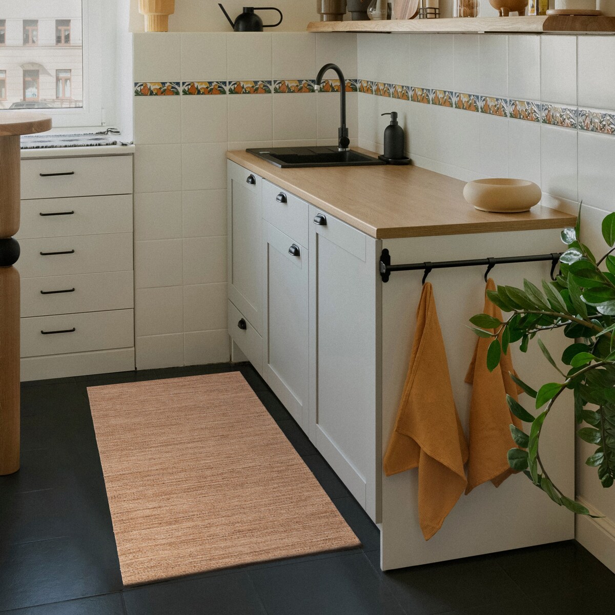 Chodnik antypoślizgowy Siena 55x85 cm brązowy, karmelowy