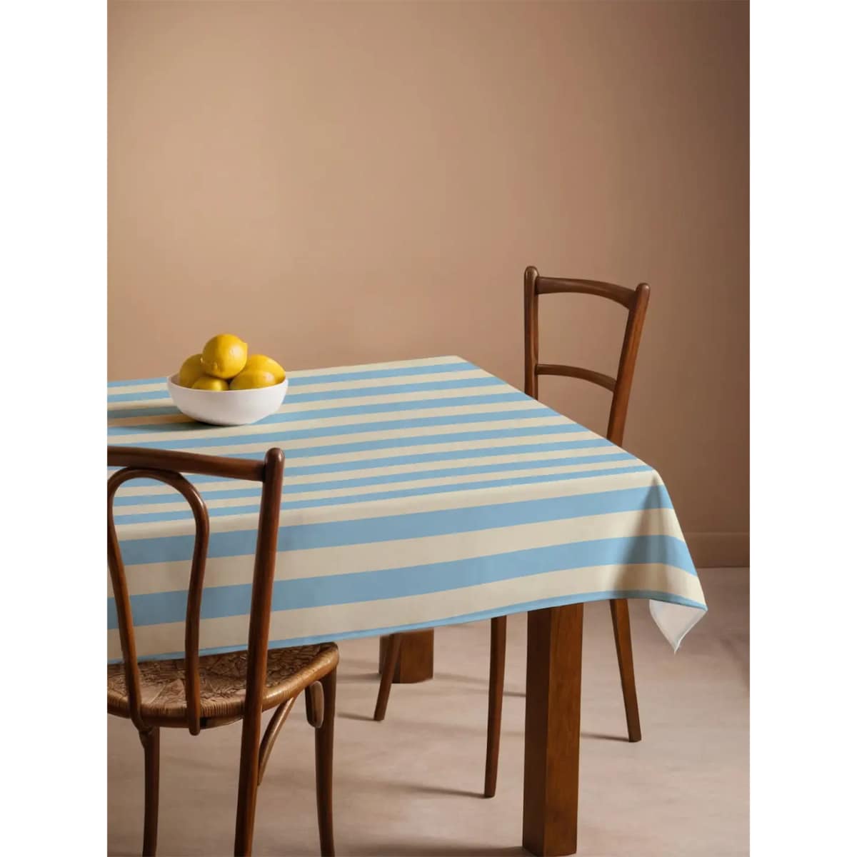 Obrus świąteczny - klasyczne błękitne pasy - 140x220