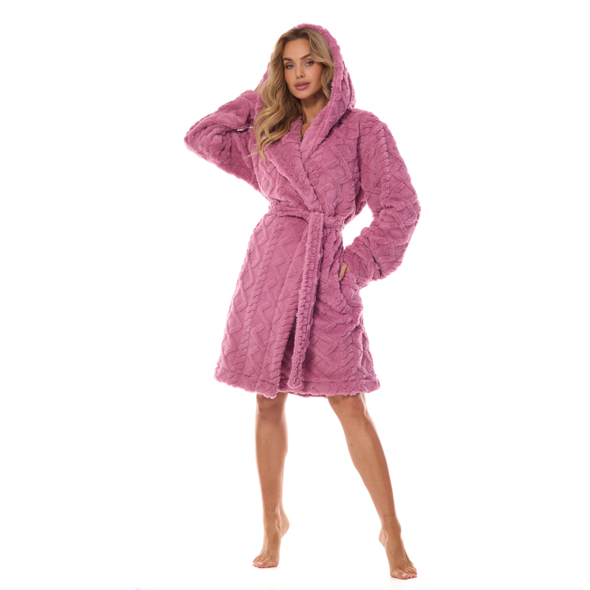 Szlafrok Geo Short 2401 Wiśniowy Wiśnia, XL