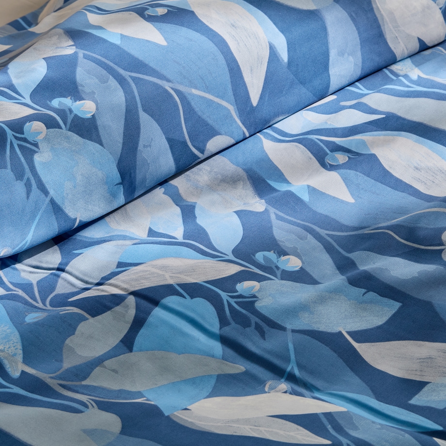 Pościel z bawełny satynowej Azurella 200x220 cm z motywem liściastym