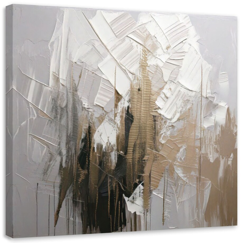 Feeby Obraz do salonu, Abstrakcja Tekstura Neutralne Barwy 60x60