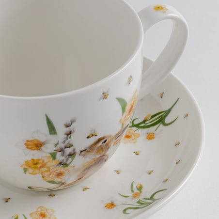 Cup With Saucer Rabbiflowerso 