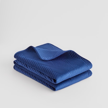 Jednokolorowa narzuta na łóżko z wytłoczonym wzorem Trialett 180x220 cm