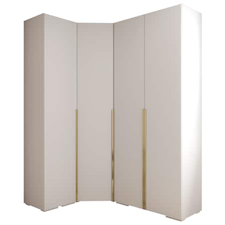 Garderoba wysoka do przedpokoju INOVA 1 Z3 biały+złoty