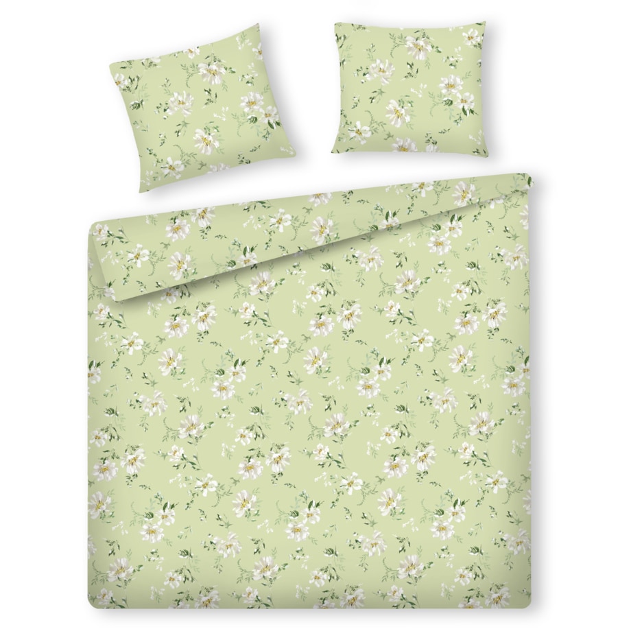 Pościel z bawełny satynowej Jasmina 200x220 cm z wzorem kwiatowym