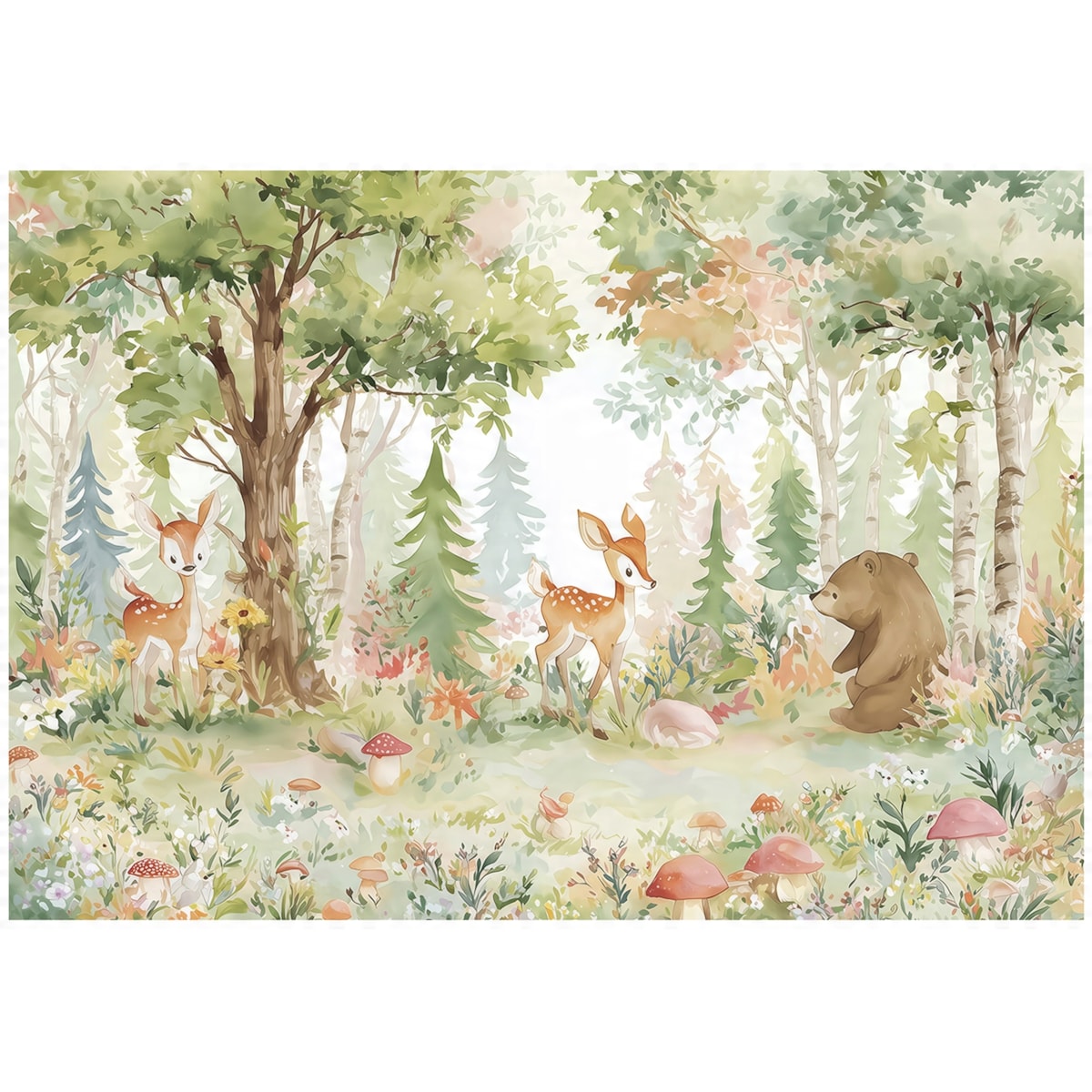 Fototapeta Dla Dzieci Na Flizelinie Las Drzewa Zielony 350x250