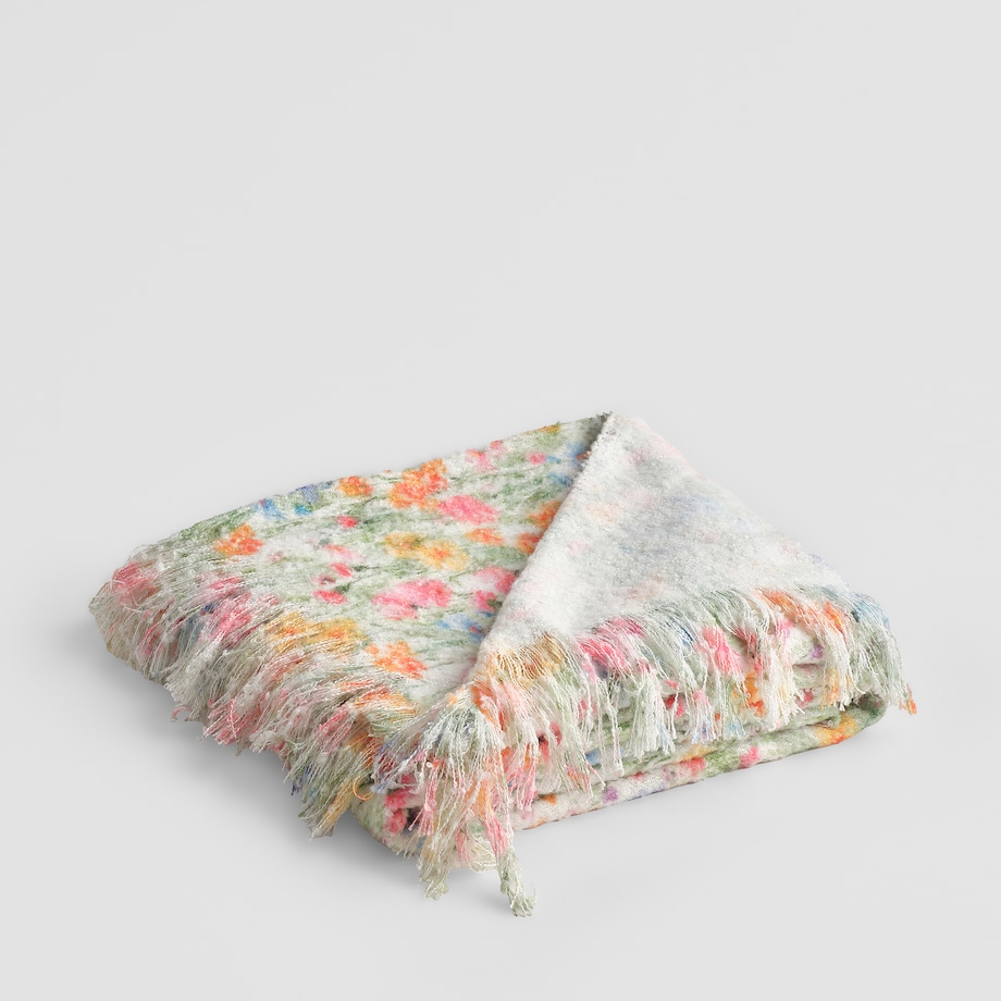 Wzorzysty koc Erfe 130x170 cm z wzorem kwiatowym