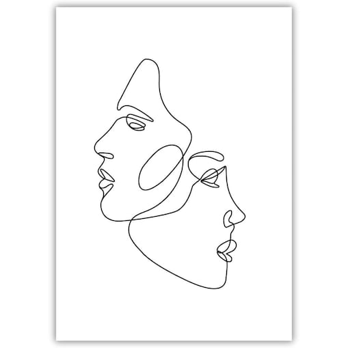plakat line art oni 2 21x30 cm