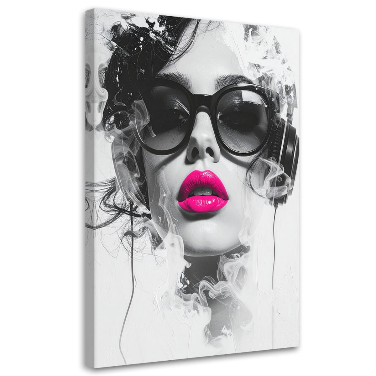 Obraz na płótnie do salonu sypialni, Kobieta Glamour Nowoczesny Portret Czarno Biały 20x30 cm