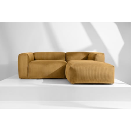 KONSIMO BUFFO Narożnik prawy 3/4-osobowy z wyjątkowo miękkim siedziskiem, kolor żółty