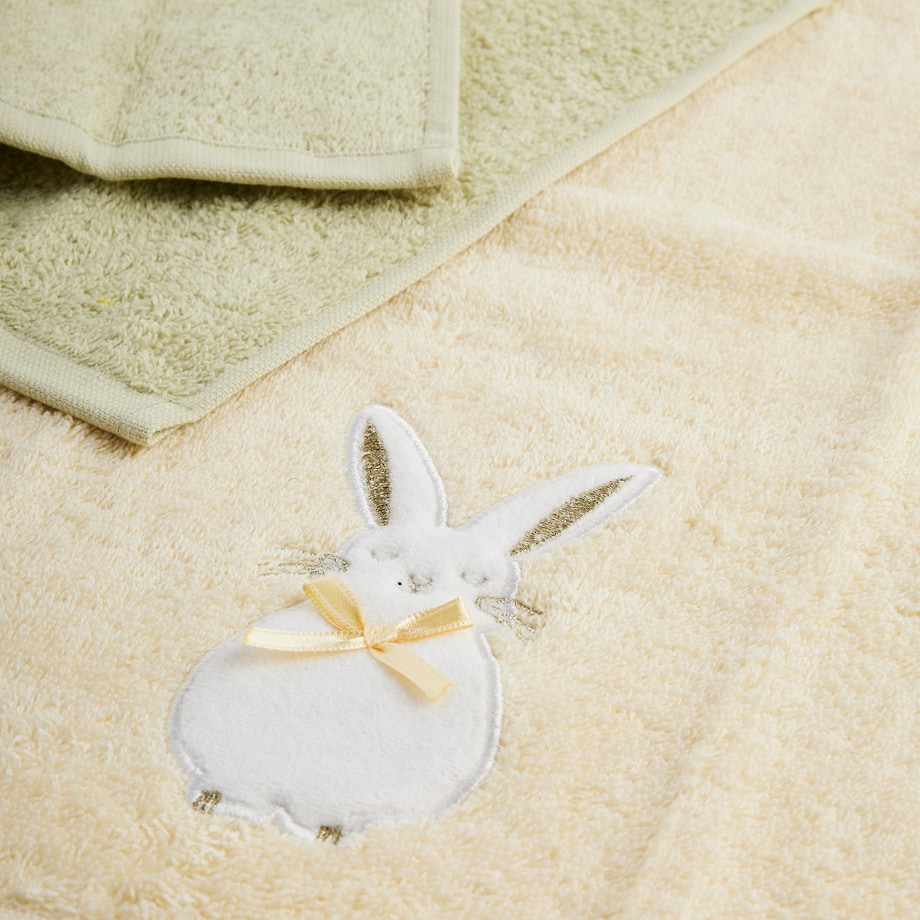 Komplet ręczników dekoracyjnych do twarzy lub rąk 2szt Daffelis 30x50 cm z motywem kwiatowym i królika