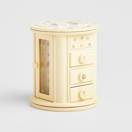 Szkatułka z lustrem i szufladkami Ivy round 18x18 cm