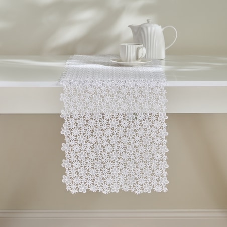 Bieżnik koronkowy Florina 35x180 cm z motywem kwiatowym