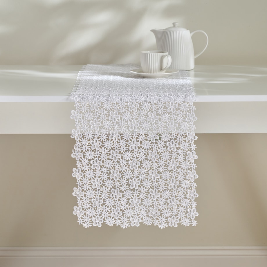 Bieżnik koronkowy Florina 35x180 cm z motywem kwiatowym