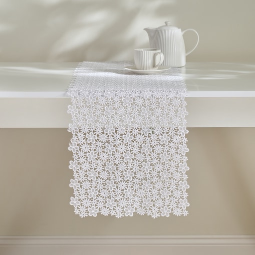 Bieżnik koronkowy Florina 35x180 cm z motywem kwiatowym