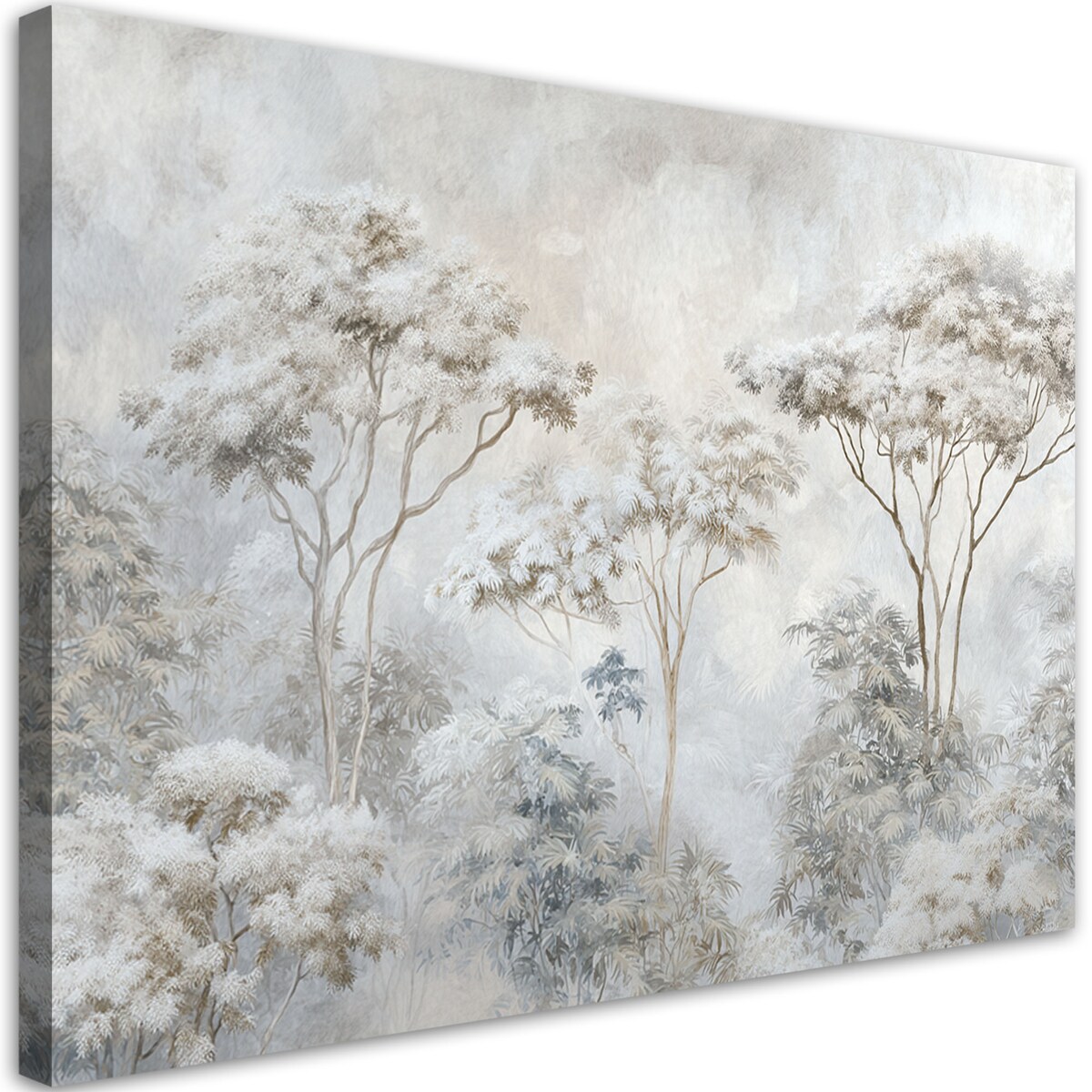 Obraz do salonu sypialni kuchni biura, Mglisty leśny krajobraz w pastelowych odcieniach