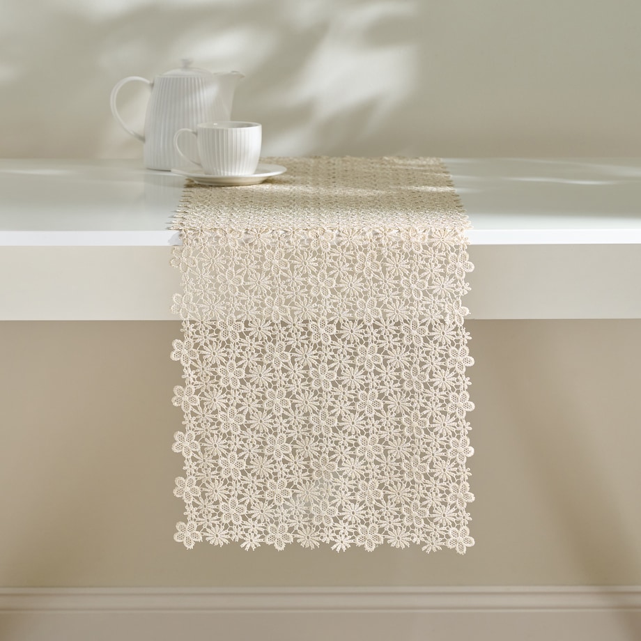 Bieżnik koronkowy Florina 35x180 cm z motywem kwiatowym