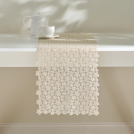 Bieżnik koronkowy Florina 35x180 cm z motywem kwiatowym