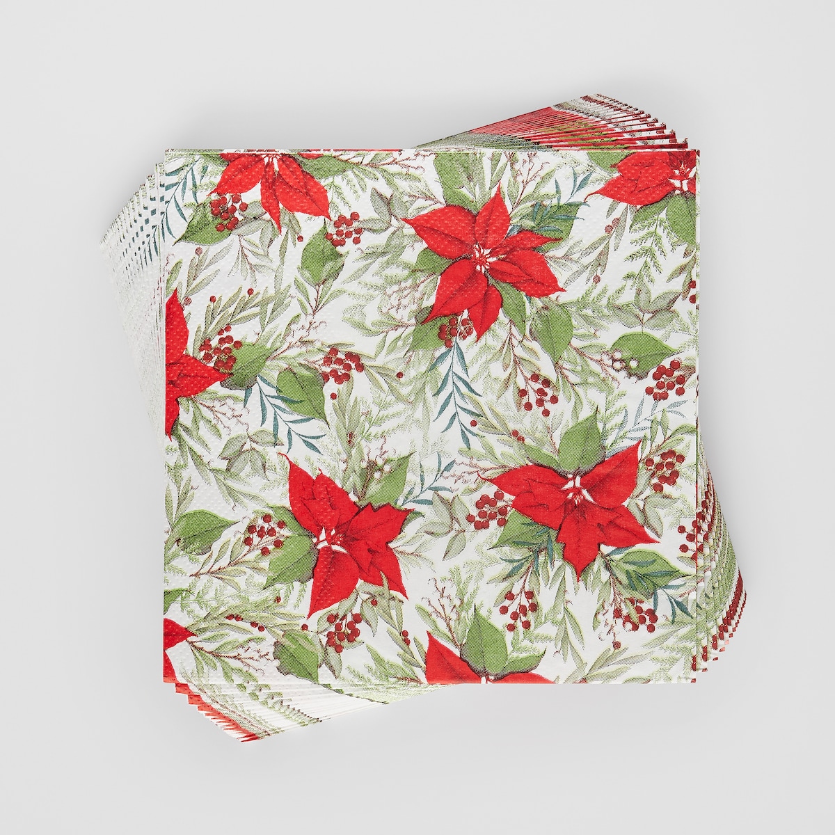 Komplet Serwetek Poinsetta z motywem gwiazdy betlejemskiej
