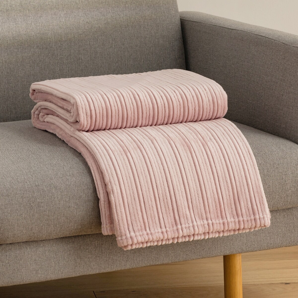 Koc Polarowy w Żakardowe Paski Lin 150x200 cm