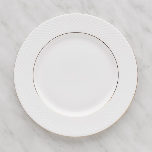 Elegancki Talerz Obiadowy z Porcelany Kostnej Eleni z motywem geometrycznym