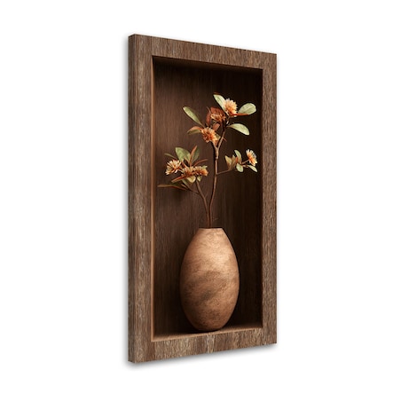 Obraz do salonu sypialni, Kwiaty w wazonie w drewnianej wnęce 3d 60x120