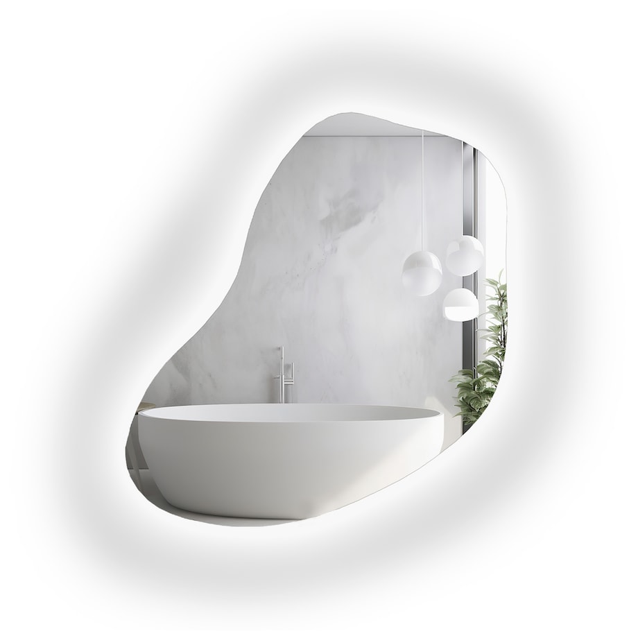 Lustro o organicznym kształcie z podświetleniem - KWARC LED