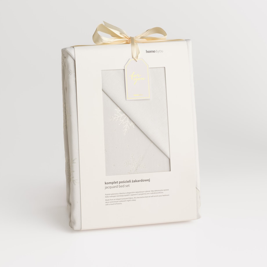 Pościel Żakardowa Preciosita 160x200 cm z motywem śnieżynki