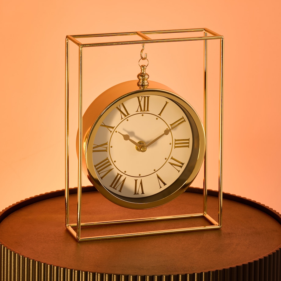 Zegar Stojący Luminis z motywem geometrycznym