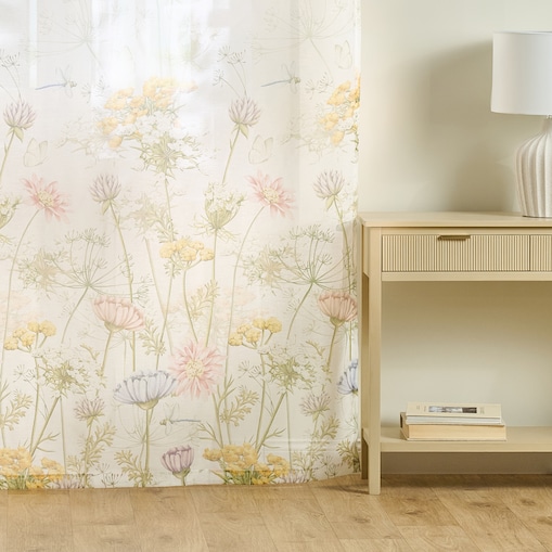 Firana Koperino 140x250 cm z motywem kwiatowym