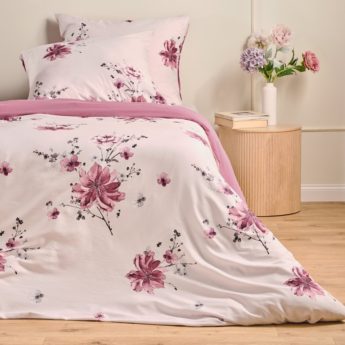 Komplet pościeli z bawełny satynowej Mave 200x220 cm z 2 poszewkami 70x80