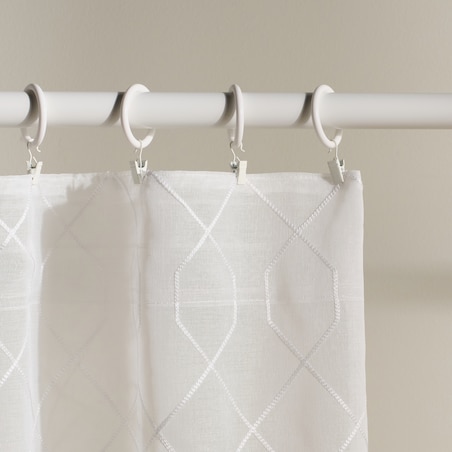 Firana haftowana Marya 140x250 cm z motywem geometrycznym