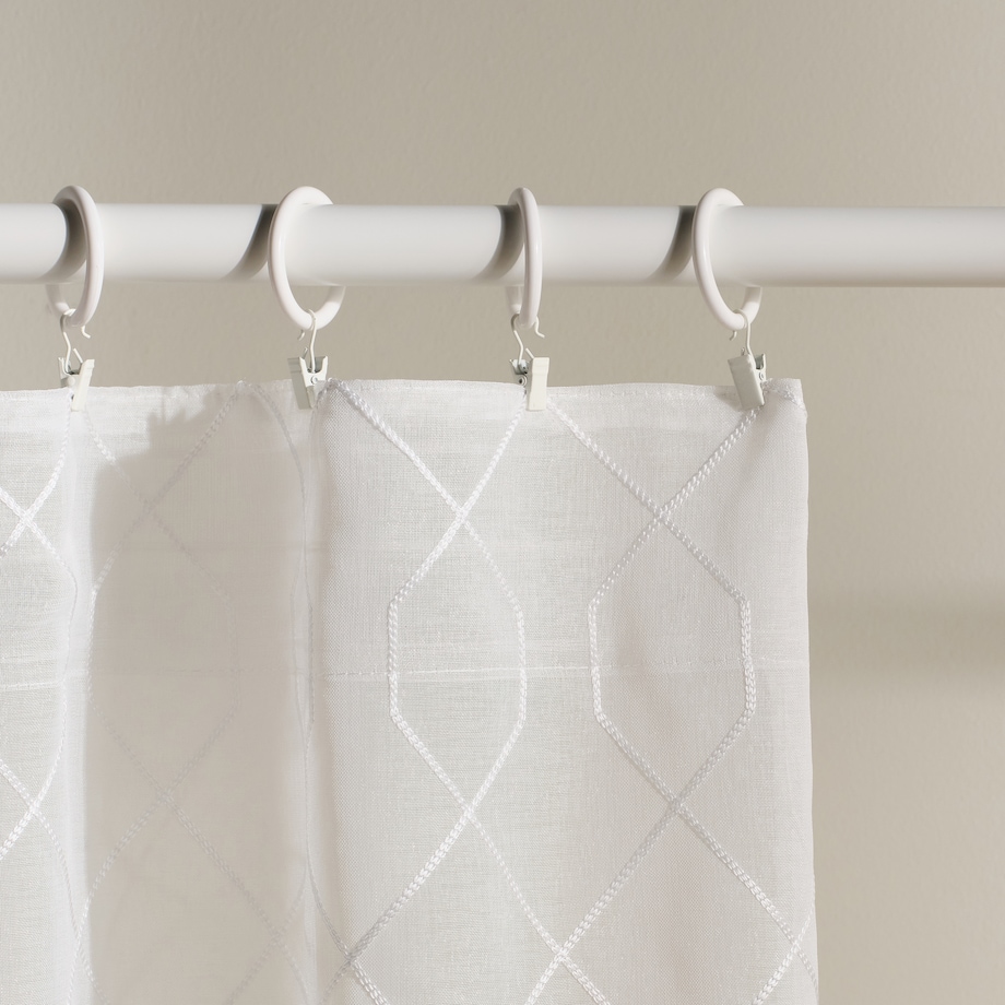 Firana haftowana Marya 140x250 cm z motywem geometrycznym