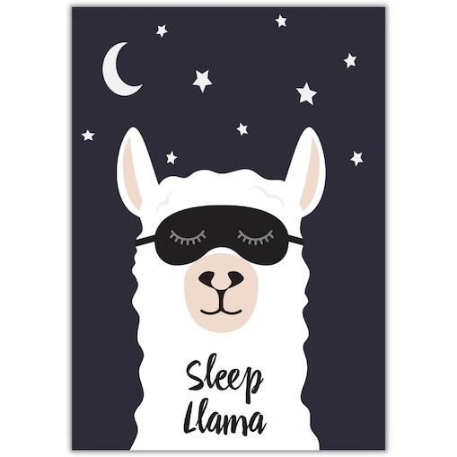 plakat śpiąca lama 50x70 cm