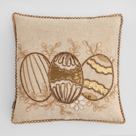 Poszewka Haftowana Oaken 45x45 cm z motywem jajka