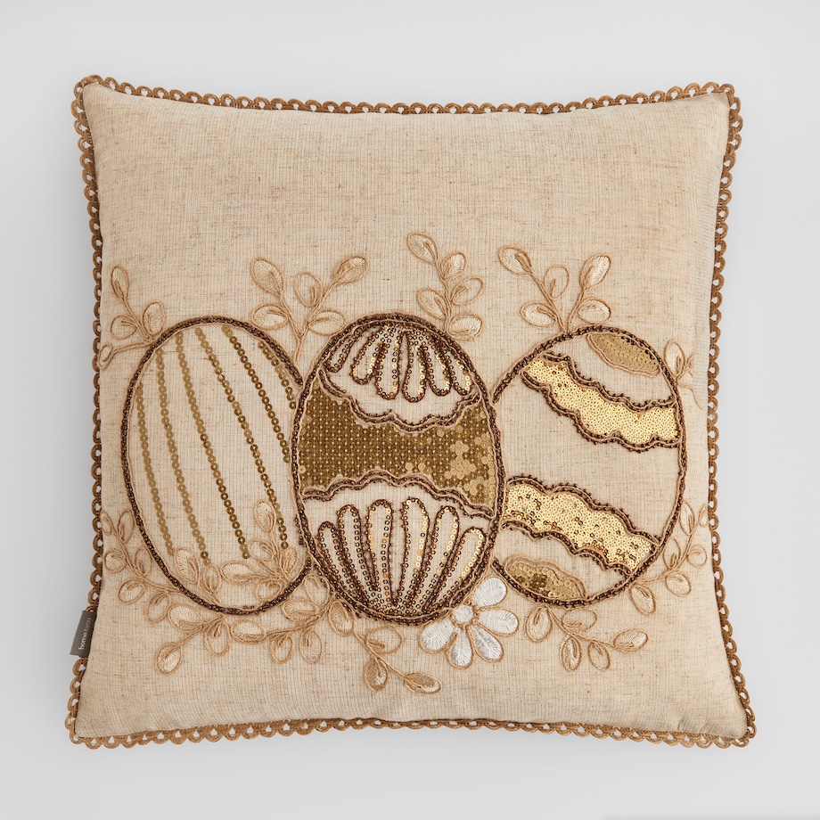 Poszewka Haftowana Oaken 45x45 cm z motywem jajka
