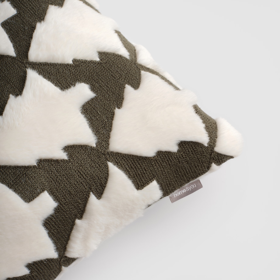 Poszewka Futrzana Furfiria 45x45 cm z motywem choinki