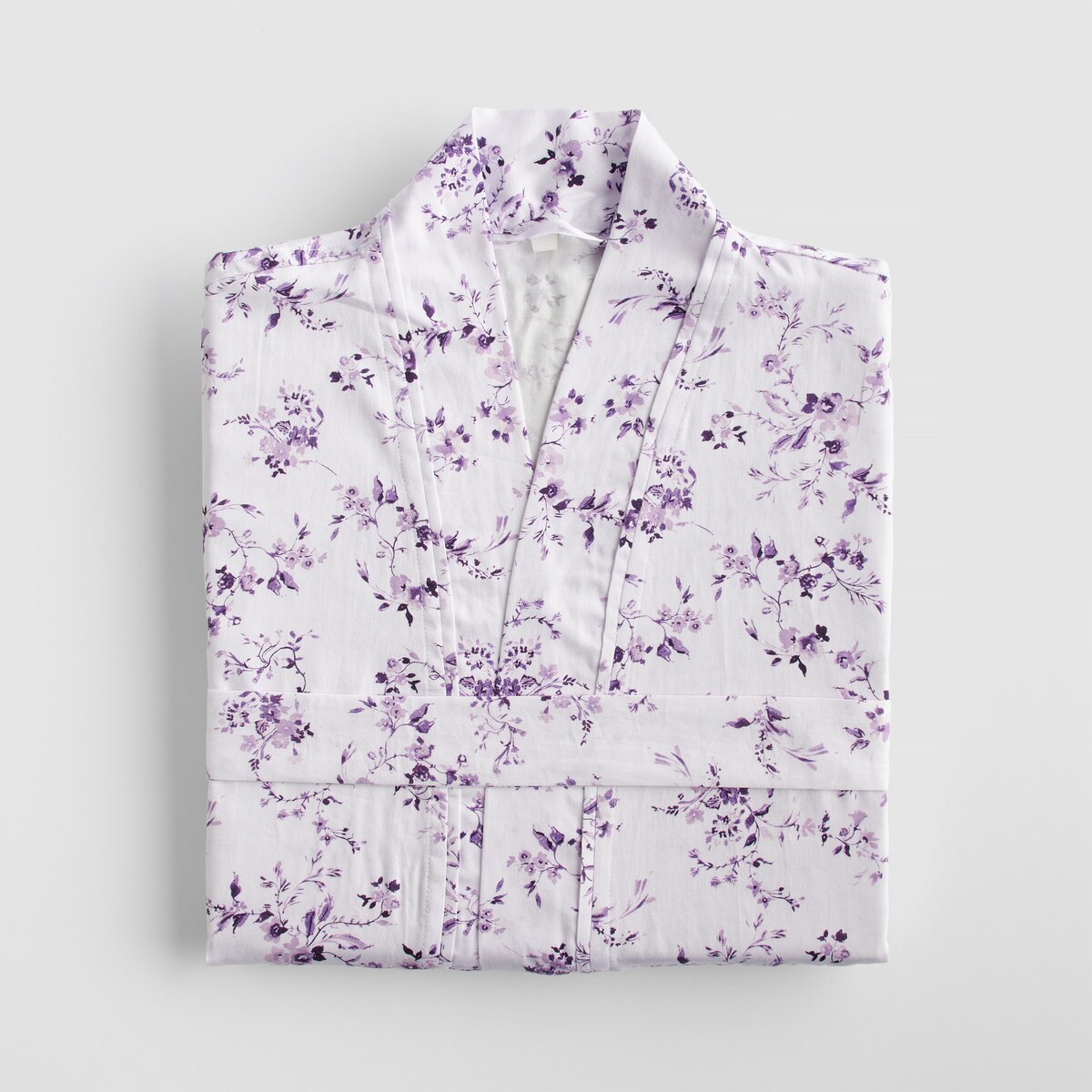 Szlafrok z bawełny satynowej Fiorre z motywem kwiatowym