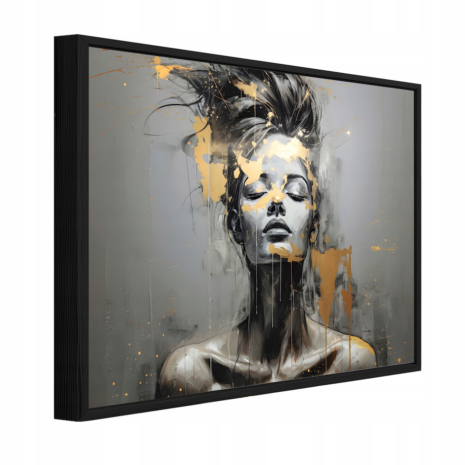 Obraz W Ramie Do Sypialni Salonu Na Płótnie Kobieta Glamour Szary 120x80