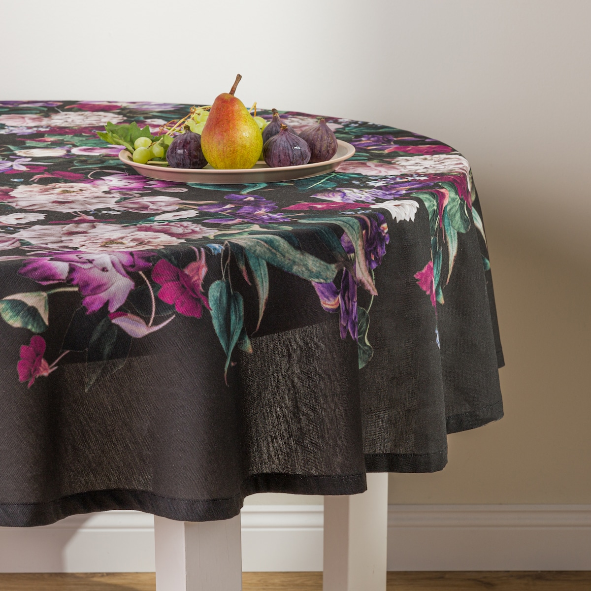 Obrus okrągły Flerro ø 160 cm z motywem kwiatowym